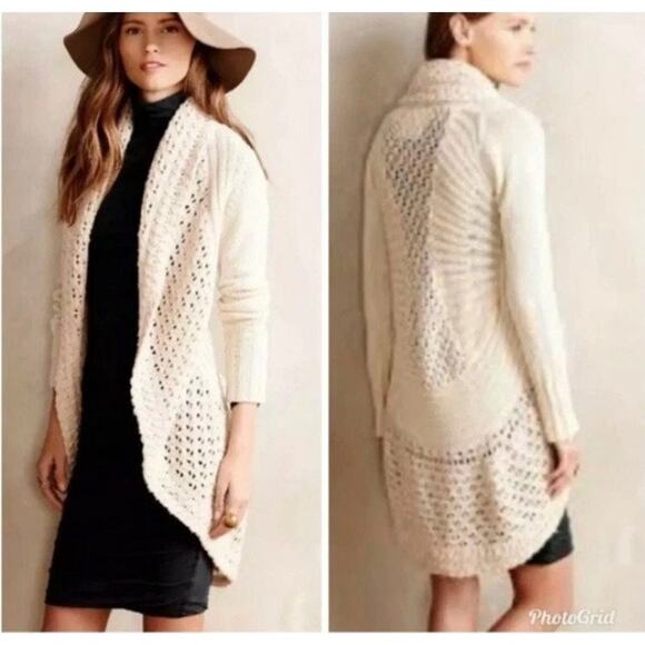 Angel Of The North Sweaters - Anthropologie Angel of the North Beige Cardigan Womens Size Small Wool Blend